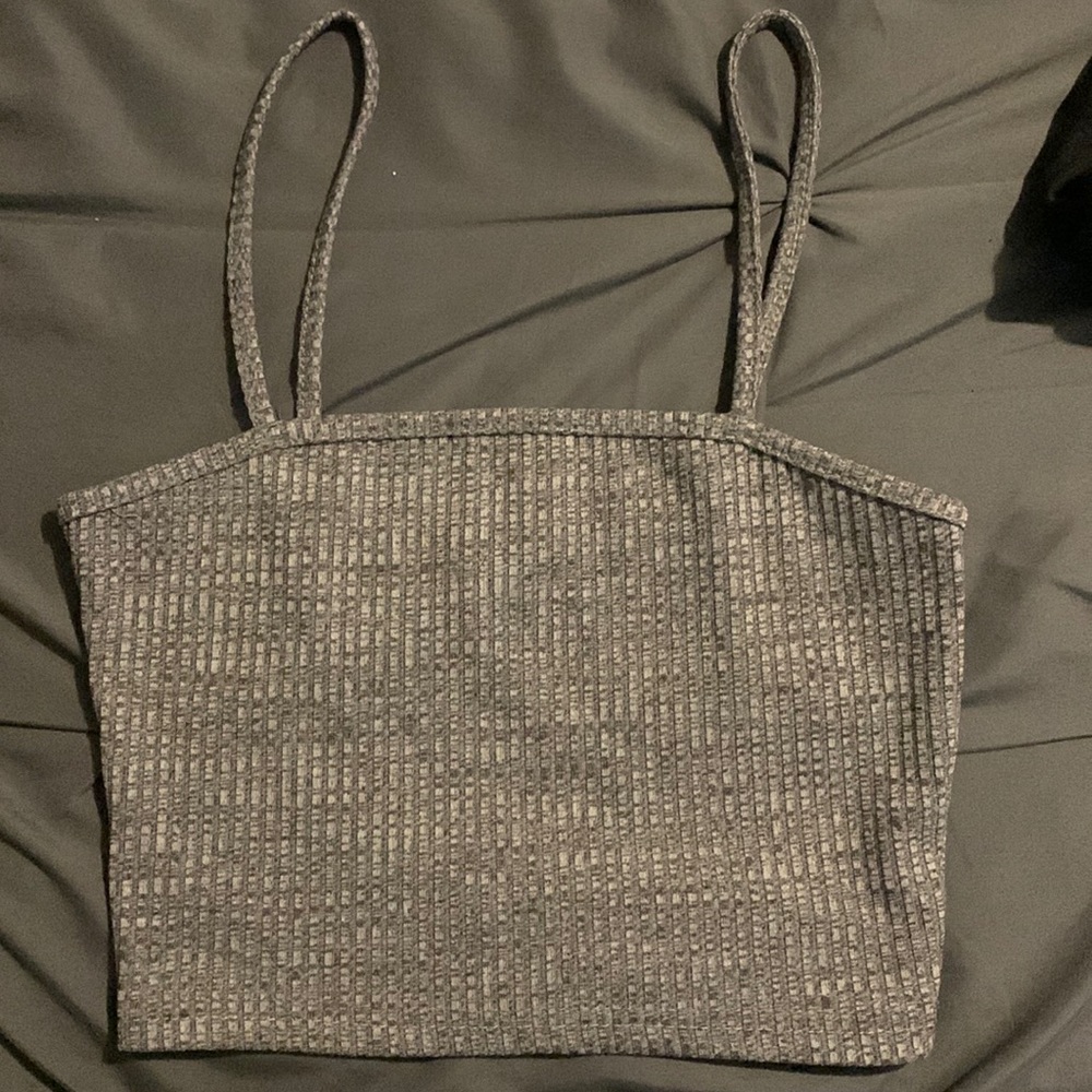Gray Crop Top